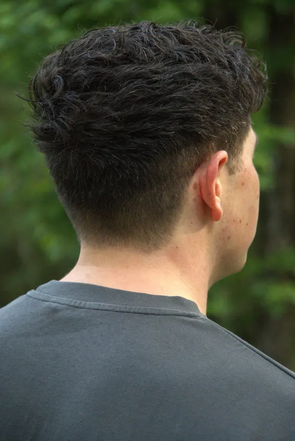 Men's tapered fade, back view